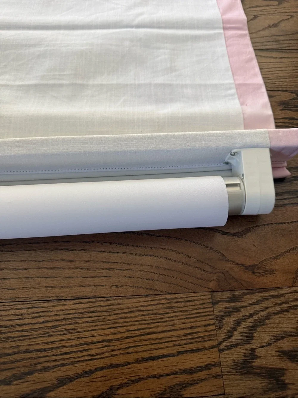 Pottery Barn Kids Linen Blackout Roman Shade White Pink